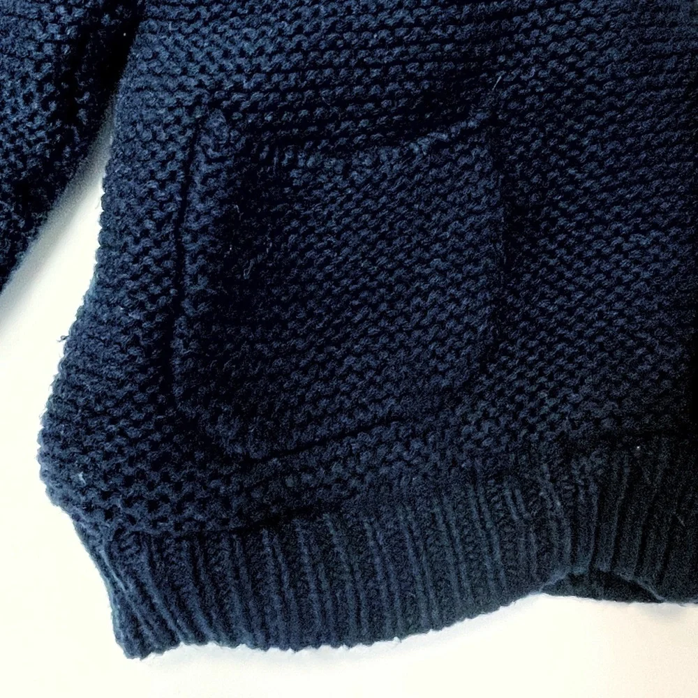 Minoti • baby fleece lined cotton cardigan sweater buttons hood ears • 9 months - Picture 5 of 8